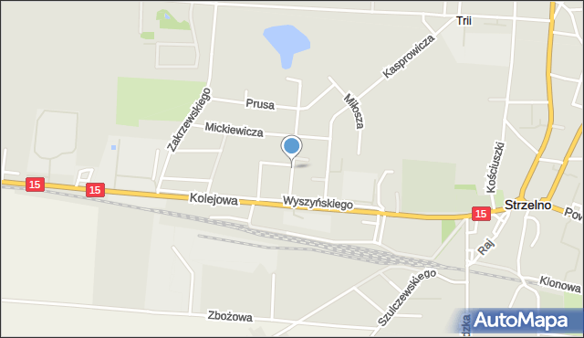 Strzelno powiat mogileński, Kanteckiego Antoniego, ks., mapa Strzelno powiat mogileński