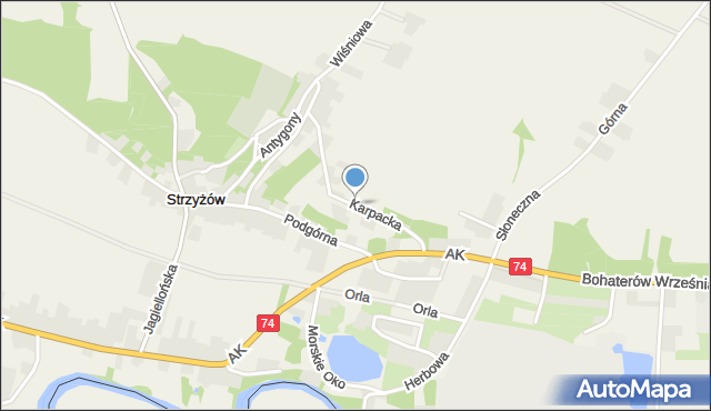 Strzyżów gmina Horodło, Karpacka, mapa Strzyżów gmina Horodło