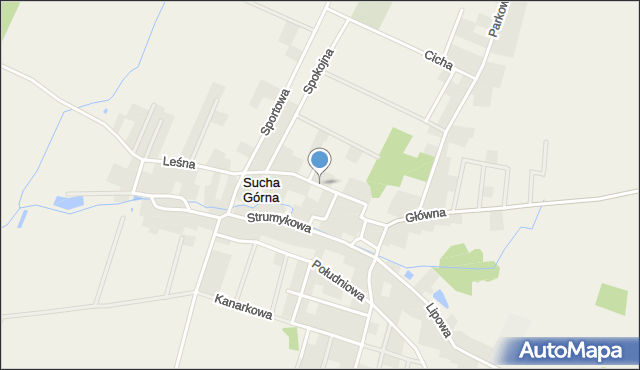 Sucha Górna, Kasztanowa, mapa Sucha Górna