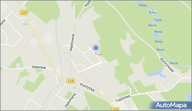 Szczecin, Kameralna, mapa Szczecina