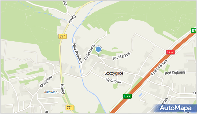 Szczyglice gmina Zabierzów, Kasztanowa, mapa Szczyglice gmina Zabierzów