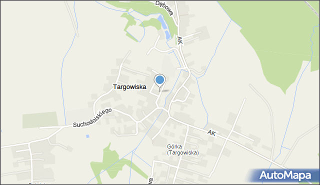 Targowiska, Kasztanowa, mapa Targowiska