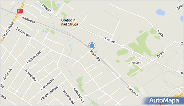 Toruń, Kartuska, mapa Torunia