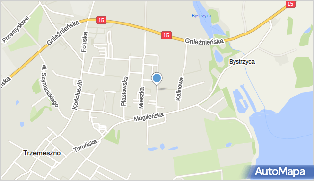 Trzemeszno powiat gnieźnieński, Kasztanowa, mapa Trzemeszno powiat gnieźnieński