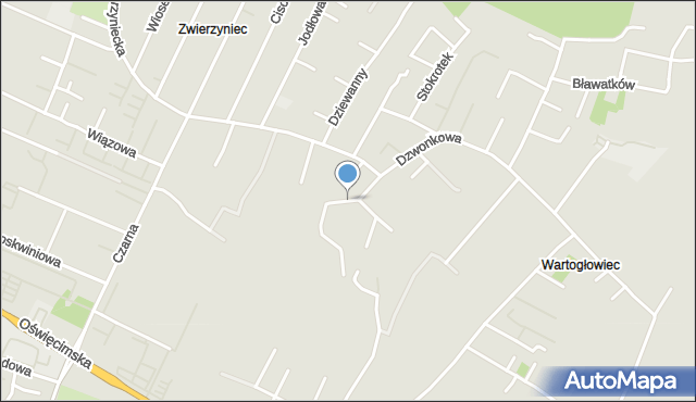 Tychy, Kaczeniec, mapa Tychów