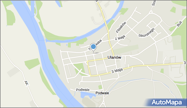 Ulanów powiat niżański, Kazimierza Jagiellończyka, mapa Ulanów powiat niżański