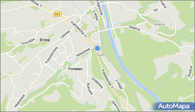 Ustroń powiat cieszyński, Katowicka II, mapa Ustroń powiat cieszyński