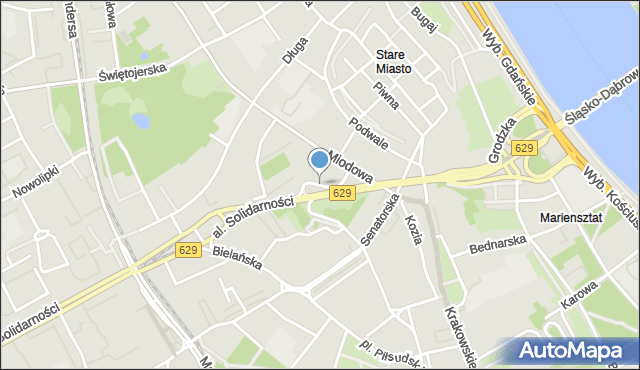 Warszawa, Kapucyńska, mapa Warszawy