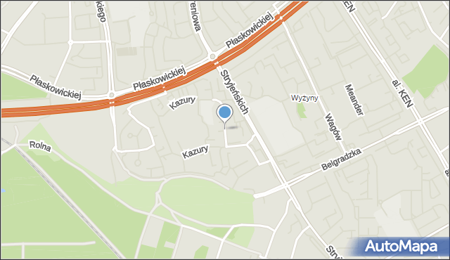 Warszawa, Kazury Stanisława, mapa Warszawy