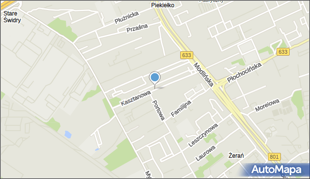 Warszawa, Kasztanowa, mapa Warszawy