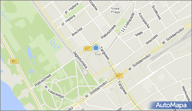 Warszawa, Kameralna, mapa Warszawy