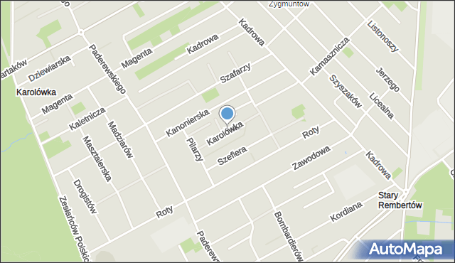 Warszawa, Karolówka, mapa Warszawy