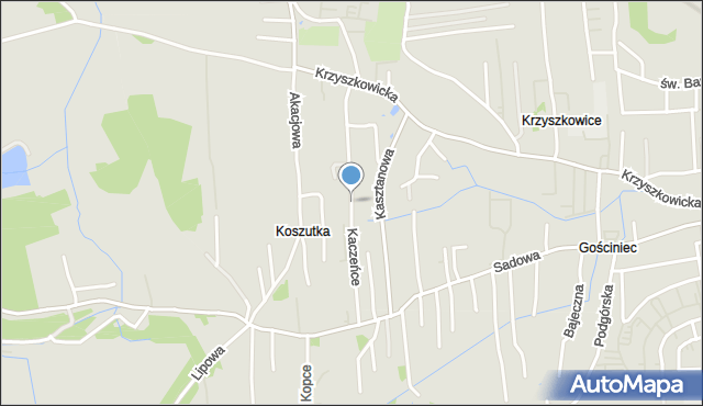 Wieliczka, Kaczeńce, mapa Wieliczka