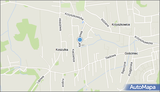 Wieliczka, Kasztanowa, mapa Wieliczka