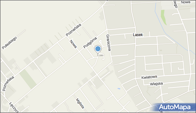 Wiry gmina Komorniki, Kasztanowa, mapa Wiry gmina Komorniki