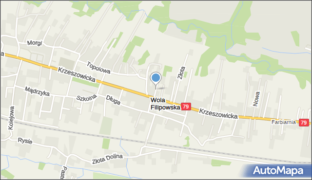 Wola Filipowska, Kamienna, mapa Wola Filipowska
