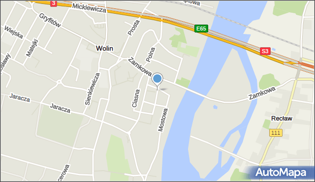 Wolin, Katedralna, mapa Wolin