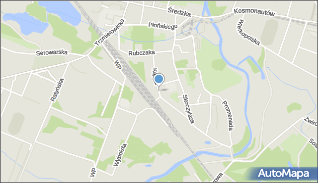 Wrocław, Kącka, mapa Wrocławia