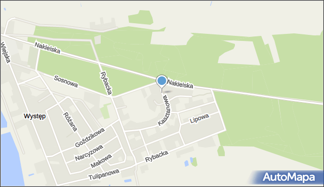 Występ gmina Nakło nad Notecią, Kasztanowa, mapa Występ gmina Nakło nad Notecią