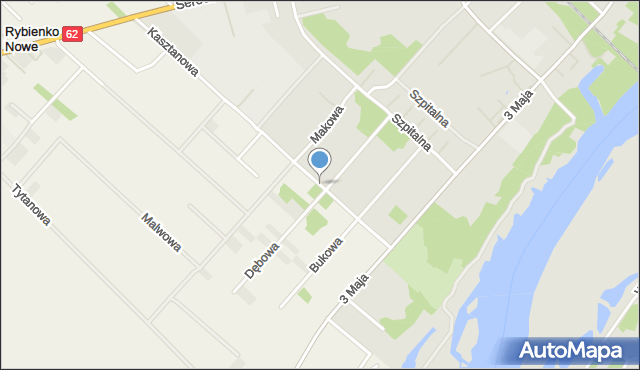 Wyszków, Kasztanowa, mapa Wyszków