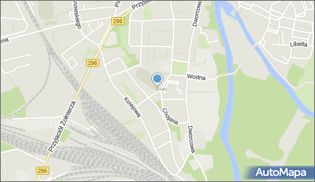 Żagań, Karpińskiego, mapa Żagań