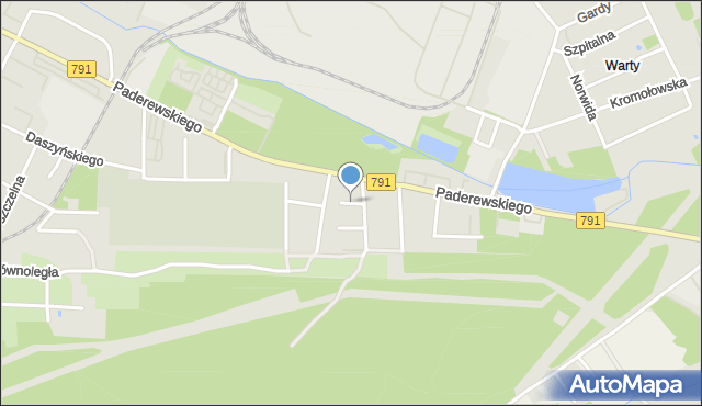 Zawiercie, Kasztanowa, mapa Zawiercie