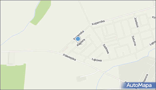 Gwiazdowo gmina Kostrzyn, Keplera Jana, mapa Gwiazdowo gmina Kostrzyn