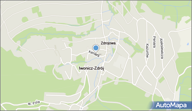 Iwonicz-Zdrój, Kenara Antoniego, mapa Iwonicz-Zdrój