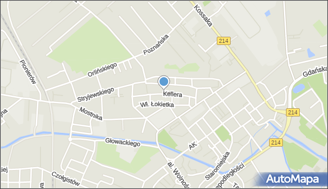 Lębork, Kellera Franciszka, mapa Lębork