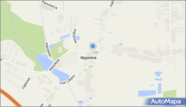 Myjomice, Kępińska, mapa Myjomice