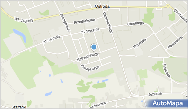 Ostróda, Kętrzyńskiego Wojciecha, mapa Ostróda