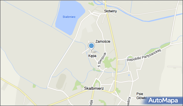 Skalbmierz, Kępa, mapa Skalbmierz