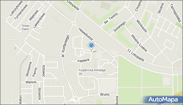 Zabrze, Keplera Jana, mapa Zabrza