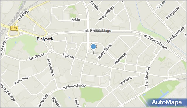 Białystok, Kisielewskiego Stefana, mapa Białegostoku