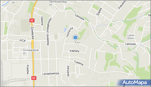 Bielsko-Biała, Kisielewskiego Stefana, mapa Bielsko-Białej