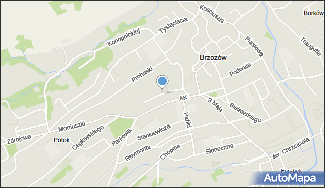 Brzozów, Kilińskiego Jana, płk., mapa Brzozów