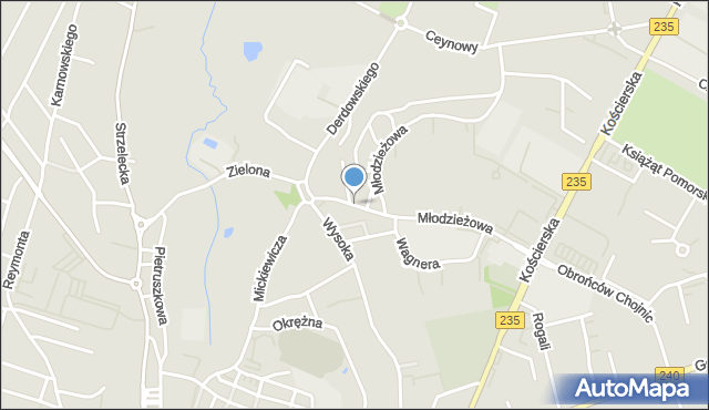 Chojnice, Kilińskiego Jana, płk., mapa Chojnic
