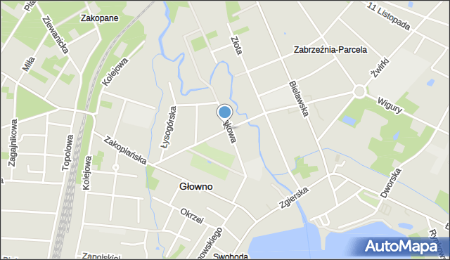 Głowno, Kilińskiego Jana, płk., mapa Głowno