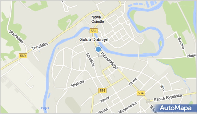 Golub-Dobrzyń, Kilińskiego Jana, płk., mapa Golub-Dobrzyń