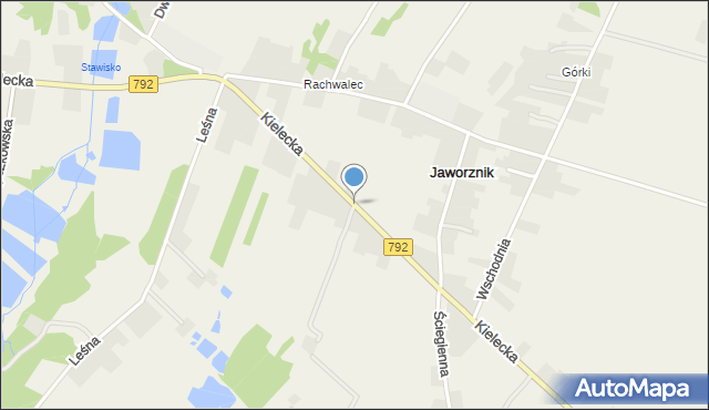 Jaworznik gmina Żarki, Kielecka, mapa Jaworznik gmina Żarki