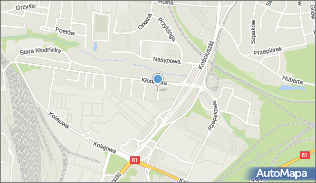 Katowice, Kiepury Jana, mapa Katowic