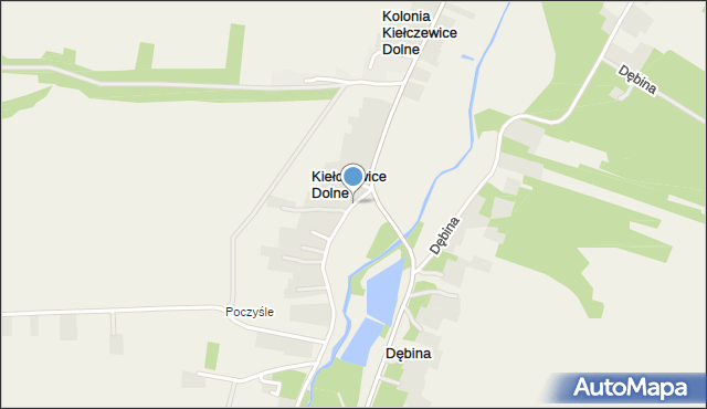 Kiełczewice Dolne, Kiełczewice Dolne, mapa Kiełczewice Dolne