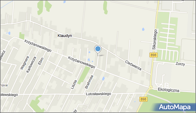 Klaudyn, Kiepury Jana, mapa Klaudyn