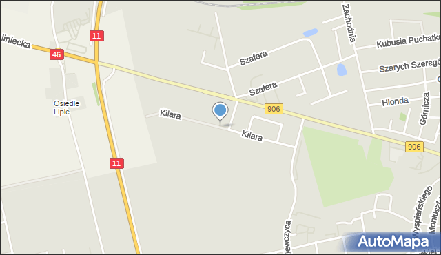 Lubliniec, Kilara Wojciecha, mapa Lubliniec