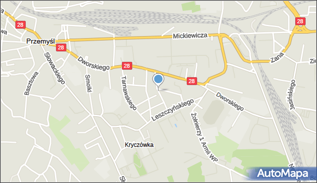 Przemyśl, Kilińskiego Jana, płk., mapa Przemyśla