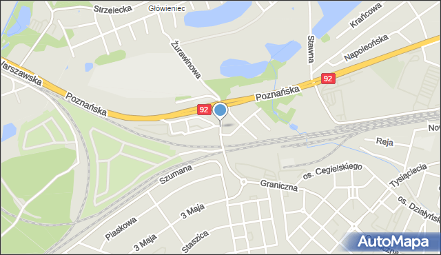 Swarzędz, Kirkora Stanisława, prof., mapa Swarzędz