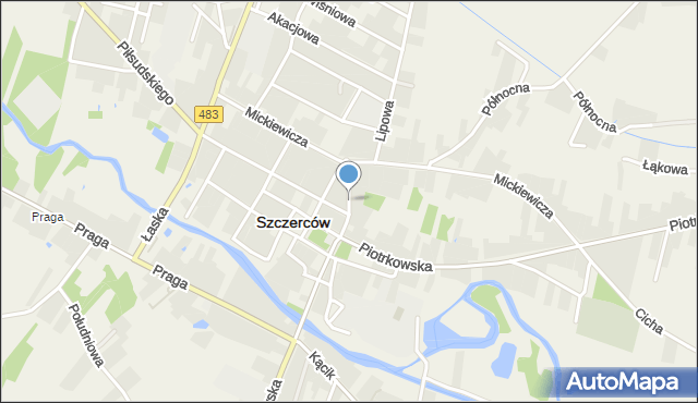 Szczerców, Kilińskiego Jana, płk., mapa Szczerców