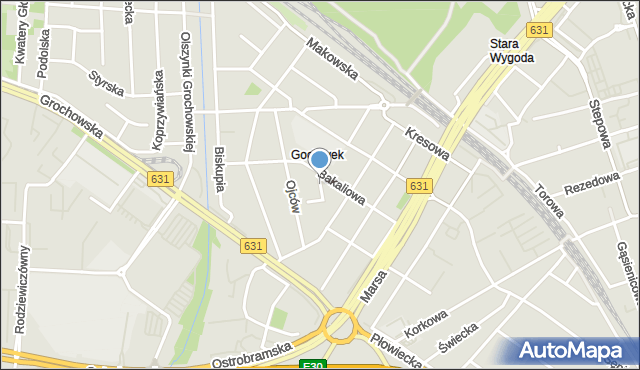 Warszawa, Kicińskiego Brunona, mapa Warszawy