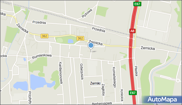 Wrocław, Kiemliczów, mapa Wrocławia