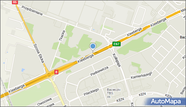 Białystok, Kleeberga Franciszka, gen., mapa Białegostoku